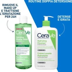 Acqua Micellare Idratante CeraVe detergente viso, 400ml