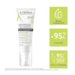 A-Derma Exomega Allergo Balsamo emolliente Cosmetico Sterile® 40ml, Riduce del 77% la sensazione di prurito, Pelle secca a tendenza atopica