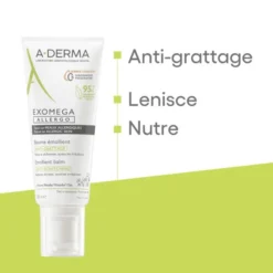 A-Derma Exomega Allergo Balsamo emolliente Cosmetico Sterile® 200ml, Riduce del 77% la sensazione di prurito, Pelle secca a tendenza atopica