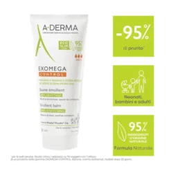 A-Derma Exomega Control Balsamo Emolliente Anti-grattage 200ml,Lenisce la sensazione di prurito, Pelle secca a tendenza atopica