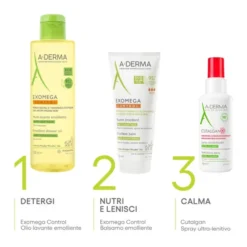 A-Derma Exomega Control Balsamo Emolliente Anti-grattage 200ml,Lenisce la sensazione di prurito, Pelle secca a tendenza atopica