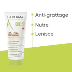 A-Derma Exomega Control Crema emolliente Anti-grattage 200ml, Lenisce la secchezza, gli arrossamenti e riduce le sensazioni di prurito, Pelle secca a tendenza atopica