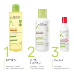 A-Derma Exomega Control Crema emolliente Anti-grattage 400ml, Lenisce la secchezza, gli arrossamenti e la sensazioni di prurito, Pelle secca a tendenza atopica