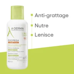A-Derma Exomega Control Crema emolliente Anti-grattage 400ml, Lenisce la secchezza, gli arrossamenti e la sensazioni di prurito, Pelle secca a tendenza atopica