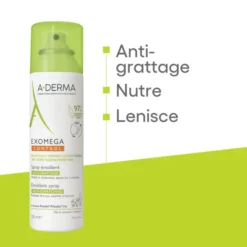 A-Derma Exomega Control Spray Emolliente Anti-grattage 200ml, Lenisce Secchezza e Arrossamenti, Riduce la sensazione di prurito, Pelle secca a tendenza Atopica