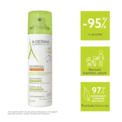 A-Derma Exomega Control Spray Emolliente Anti-grattage 50ml, Lenisce la sensazione di prurito, Pelle secca a tendenza atopica