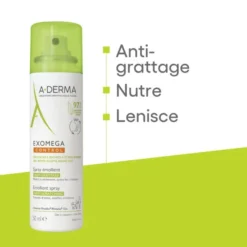 A-Derma Exomega Control Spray Emolliente Anti-grattage 50ml, Lenisce la sensazione di prurito, Pelle secca a tendenza atopica