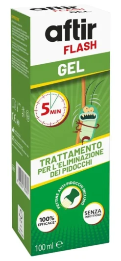 Aftir Flash Gel antipidocchi con dimeticone, 100ml