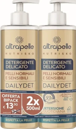 ALTRAPELLE NUTRISKO DETERGENTE DELICATO DAILYDET 2 PEZZI DA 500 ML