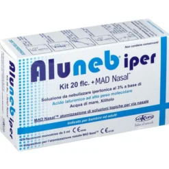 ALUNEB KIT SOLUZIONE IPERTONICA 3% 20 FLACONCINI + MAD NASAL ATOMIZZATORE