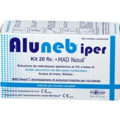 ALUNEB KIT SOLUZIONE IPERTONICA 3% 20 FLACONCINI + MAD NASAL ATOMIZZATORE