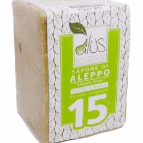 ALUS OLICE & LAUREL SAPONE DI ALEPPO FATTO A MANO 15% 200 G