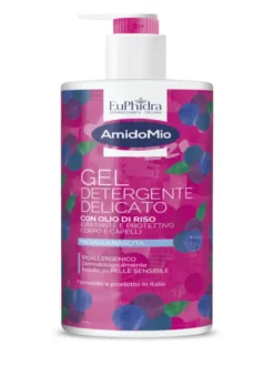 AMIDOMIO GEL DETERGENTE DELICATO CON OLIO DI RISO IDRATANTE E PROTETTIVO CORPO E CAPELLI FIN DALLA NASCITA IPOALLERGENICO 750 ML