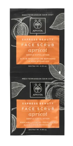 APIVITA EXPRESS BEAUTY FACE SCRUB APRICOT GENTLE EXFOLIATION 2 MASCHERE SCRUB X 8 ML