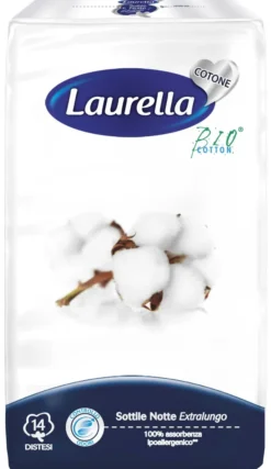 ASSORBENTE LAURELLA IN COTONE SOTTILE NOTTE DISTESO 14 PEZZI