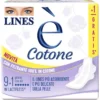 Assorbenti Lines E' Cotone con ali, ipoallergenici, 10 pezzi