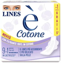 Assorbenti Lines E' Cotone con ali, ipoallergenici, 10 pezzi
