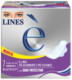 Assorbenti Lines E' Lungo con ali, giorno, 7 pezzi
