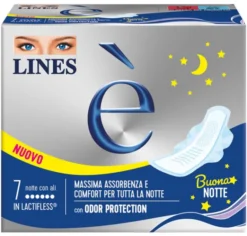 Assorbenti Lines E' Notte con ali per flusso abbondante, 7pz