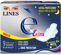 Assorbenti Lines È Extra con ali, flessibili, 9 pezzi