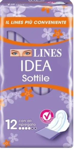 Assorbenti Lines Idea Sottili con ali, 12 pezzi