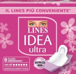 Assorbenti Lines Idea Ultra flussi abbondanti con ali, 8 pezzi
