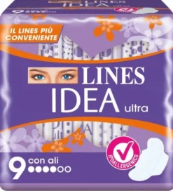 Assorbenti Lines Idea Ultra Giorno con ali, 9 pezzi