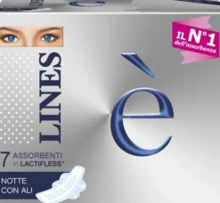 Assorbenti Lines Notte con Ali in Lactifless, 7 pezzi
