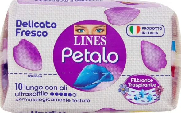 Assorbenti Lines Petalo Blu Lunghi con ali, 10 pezzi