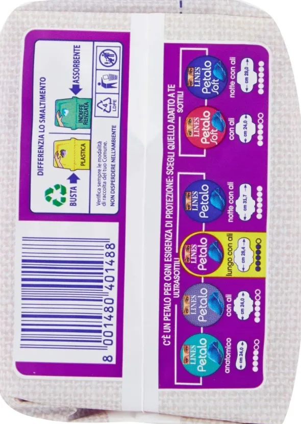 Assorbenti Lines Petalo Blu Lunghi con ali, 10 pezzi
