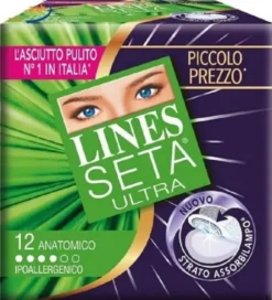Assorbenti Lines Seta Ultra Anatomico, 12 pezzi