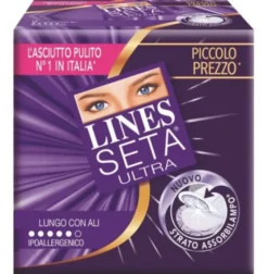 Assorbenti Lines Seta Ultra lungo con ali, 18 pezzi