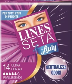 Assorbenti Lines Seta Ultra Lady con ali, 14 pezzi