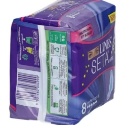 Assorbenti Lines Seta Ultra Notte con ali, 8 pezzi