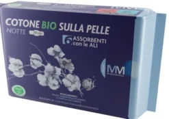 Assorbenti Notte Munus con ali in cotone bio, 8 pezzi