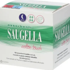 Assorbenti Notte Saugella Cotton Touch in Cotone, 12 Pezzi