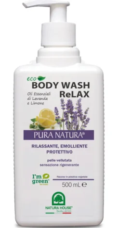 Bagnodoccia EcoBody Wash Relax con aloe e lavanda, 500ml
