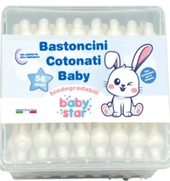 Bastoncini cotonati Baby Star con punta di sicurezza