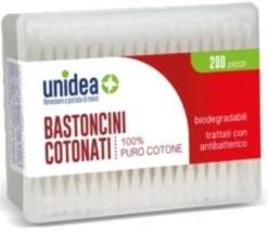 Bastoncini Cotonati Unidea in cotone puro, 200 pezzi