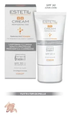 BB Cream Estetil 01 con acido ialuronico SPF30, 30ml