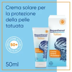 BEPANTHENOL TATTOO CREMA SOLARE PROTETTIVA SPF50+ 50 ML