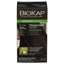 BIOKAP NUTRICOLOR DELICATO 5,34 CASTANO CHIARO MIELE TINTA TUBO + FLACONE