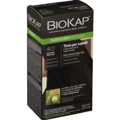 BIOKAP NUTRICOLOR DELICATO 4,00 CASTANO NATURALE TINTA TUBO + FLACONE