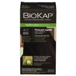 BIOKAP NUTRICOLOR DELICATO 4,00 CASTANO NATURALE TINTA TUBO + FLACONE