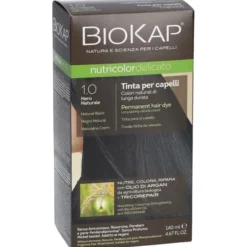 BIOKAP NUTRICOLOR DELICATO 1,0 NERO NATURALE TINTA TUBO + FLACONE