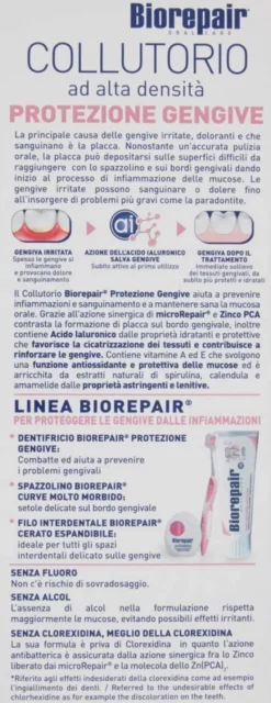 BIOREPAIR ORAL CARE COLLUTORIO ALTA INTENSITA' CON ANTIBATTERICO PROTEZIONE GENGIVE 500 ML