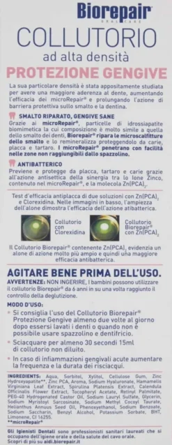 BIOREPAIR ORAL CARE COLLUTORIO ALTA INTENSITA' CON ANTIBATTERICO PROTEZIONE GENGIVE 500 ML