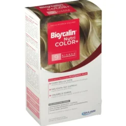 BIOSCALIN NUTRICOLOR PLUS 9 BIONDO CHIARISSIMO CREMA COLORANTE 40 ML + RIVELATORE CREMA 60 ML + SHAMPOO 12 ML + TRATTAMENTO FINALE BALSAMO 12 ML