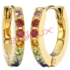 BJT726 ORECCHINI CRYSTAL HOOP GOLD PLATED