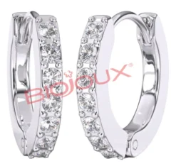 BJT727 ORECCHINI WHITE CRYSTAL STAINLESS STEEL
